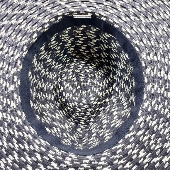 Black & White Straw Feather Fedora - Picture 7 of 13